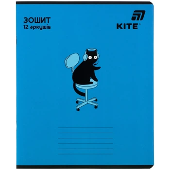 Тетрадь школьная KITE, 12 листов, CAT, линия, (K26-234)