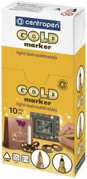 Набір маркерів для декоративних робіт Centropen Gold 2670 1 мм Золотий 10 шт. (2670/12) (8595013624760)