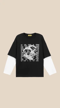 Лонгслів з принтом жіночий LAWA P-WT02313 M Чорно-білий shop (2000999536120)