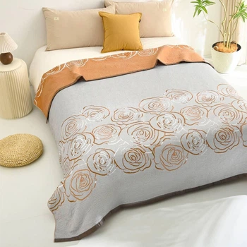 Літнє покривало 200*230 см Malloory Home Сірий/Теракот