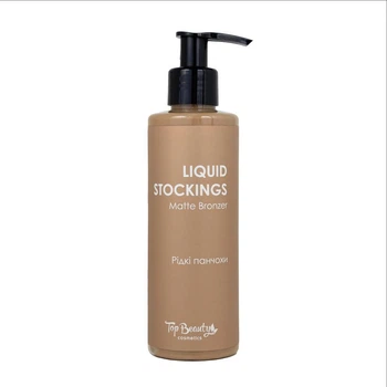 Крем для вирівнювання тону шкіри ніг Рідкі панчохи Top Beauty Liquid Stockings Matte Bronzer 200 мл