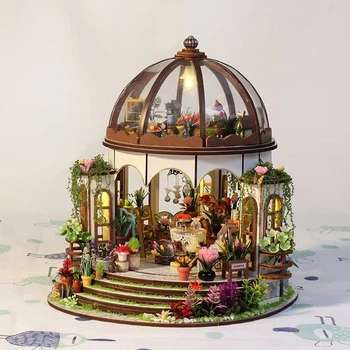 Румбокс DIY “Небесный сад (Sky Garden)” с подсветкой, миниатюрный домик, 3D конструктор