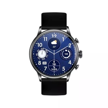 Смарт часы SENBONO Black 1,43" женские умные часы с функцией набора номера фитнес браслет с GPS + Siri Bluetooth 5.0 мониторинг давления и кислорода в крови ремешок в подарок HK-41B