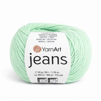 Пряжа YarnArt Jeans №79 м'ятний (Ярнарт джинс, напівбавовна)