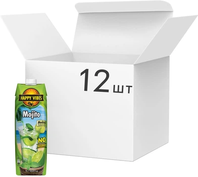 Упаковка напою безалкогольного Happy Vibes Mojito 1 л х 12 шт (15290074004574)