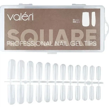 Гелевые типсы Valeri Nail Gel Tips Square 240 шт