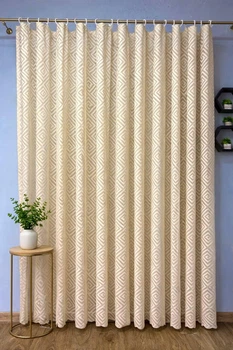 Тюль готовый жаккард Meander 150×220 см бежевый на ленте (JB38-B-G150)