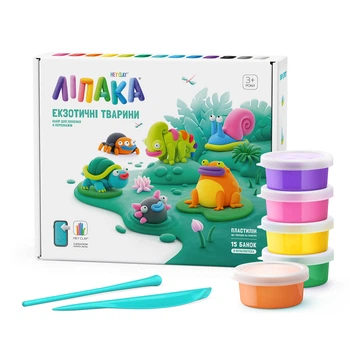 Меганабор пластилина, который сам твердеет, Липака, серии "Экзотические животные" (15025-UA01/HC15025)