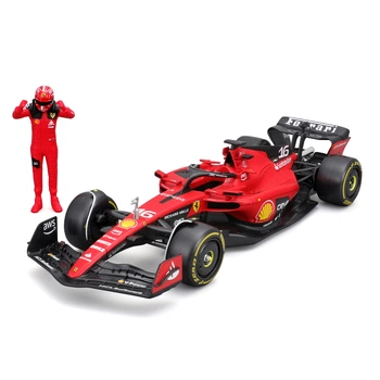 Автомодель Bburago Ferrari SF-23 с фигуркой гонщика 1:24 Красная