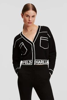 Жіночий чорний кардиган SHORT LOGO CARDIGAN Karl Lagerfeld M 231W2011