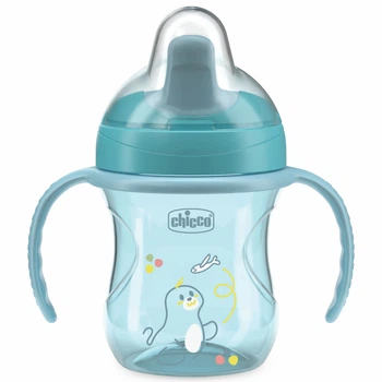 Поильник непроливайка Chicco "Training Cup", 200мл, 6м+, цвет голубой (06921.25)