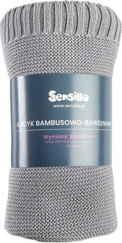 Дитячий плед Sensillo бамбуково-бавовняний сірий 80 x 100 см (5903076307002)