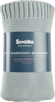 Дитячий плед Sensillo Baby бамбуково-бавовняний сірий 80 x 100 см (5908310396958)