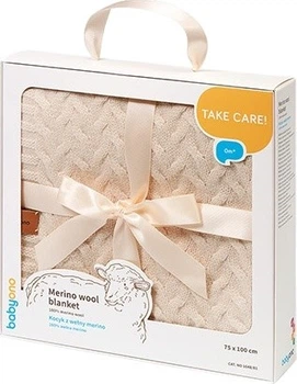 Дитячий плед Babyono з мериносової вовни світло-бежевий 75 x 100 см (5901435417256)
