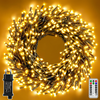 Светодиодная гирлянда Hopexy 15м., 1 000 LEDs, 8 режимов/таймер, водонепроницаемые гирлянды теплого белого цвета