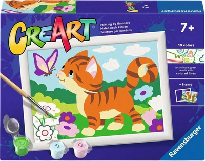 Malowanie po numerach Ravensburger CreArt Kot z motylem 12023250 (4005555232506)