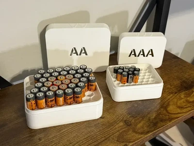 Набор органайзеров для батареек AA/AAA, 27 ячеек, с крышкой (2 шт)
