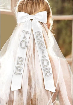 Аксесуар для дівич-вечора Bride to be фата з бантом One Size Білий (17023)
