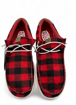 Чоловічі мокасини Hey Dude Wally Buffalo Plaid Red 40657-610 Розмір 44, устілка 29 см, Червоний