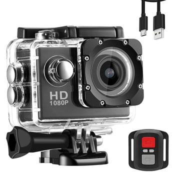 Экшн-камера с креплением на голову HD 1080P + пульт Wi-Fi водонепроницаемая 12 Мп H9R (см11919)