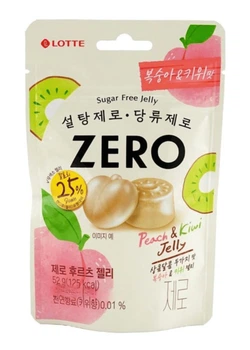 Жувальні цукерки Lotte Zero Sugar Peach Kiwi Jelly Gummies 52г