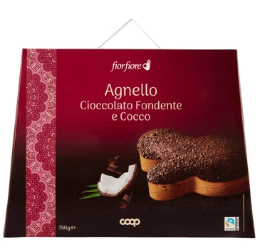 Великодній кекс Coop Fior Fiore Agnello Cioccolato Fondente e Cocco 750г