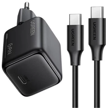 Мережевий зарядний пристрій Ugreen X517 USB-C 25W GaN Fast Charger + USB-C 1m Cable Black (UGR-75103)
