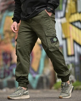 Міські карго штани джогери Stone Island хакі ТР6077 (карго / джогери / стретч) чоловічі 31