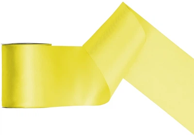 Стрічка декоративна PartyDeco атласна 100 мм /25 м Жовта (5901157465672)