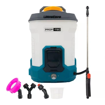 Акумуляторний обприскувач PROFI-TEC PS-12L/20V (20 В, бак 12 л, тиск 4.0 бар, 2.9 л/хв) без АКБ та ЗП, насадки, коробка (008349)