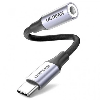 Цифро-аналоговый преобразователь и усилитель Ugreen AV161 USB Type-C 3.5mm Female Audio 10 cm Gray (90402018)