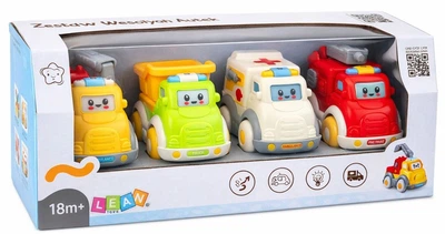 Zestaw samochodów LEAN Toys Autka Miejskie Dla Malucha — Napęd, Światła i Dźwięki 4 szt (ZES5905991087748)