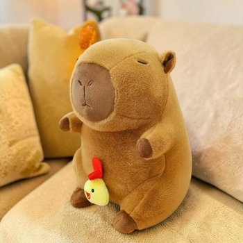 Мягкая игрушка Капибара с цыплёнком 60 см