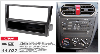 Перехідна рамка Opel Agila, Combo, Corsa, Meriva, Omega, Signum, Tigra, Vectra, Vivaro Carav 11-027