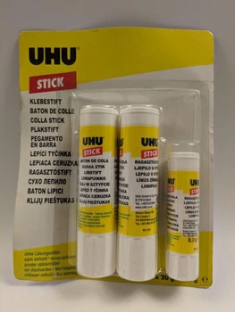 Клей-карандаш канцелярский UHU 2x20г 1x8.2г прозрачный