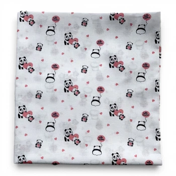 Пеленка ситцевая 100 х 90 см Little Panda розовая