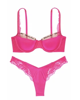 Комплект білизни Very Sexy Logo Lightly Lined Balconette Bra Рожевий 34C-S