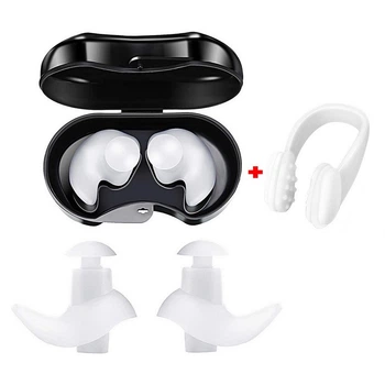 Беруши для плавания бассейна защита от воды Silenta Swim Pro White (Black case) + Клипса (12346cl)