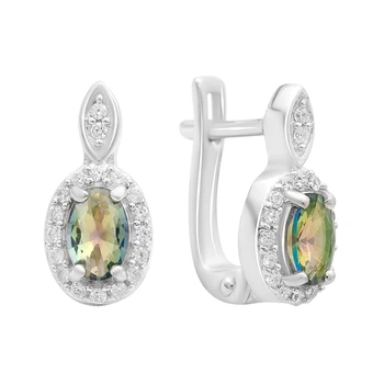 Серебряные серьги с мистик топазом 1.013ct (2203902)