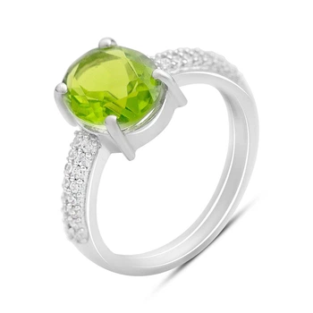 Серебряное кольцо с хризолітом, вес изделия 2,88 гр (60002167)