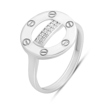 Серебряное кольцо с фианитами 0.14ct, вес изделия 2,02 гр (2197737)