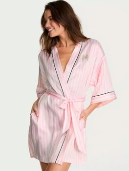 Сатиновий халат Victoria's Secret Pretty Blossom Iconic Stripe Satin Short Robe XS/S