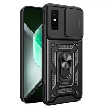 Чехол Fiji Camera Defence для Infinix GT 30 Pro (X6873) бампер с защитой камеры и подставкой Black