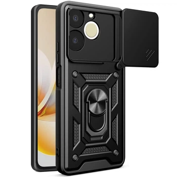 Чехол Fiji Camera Defence для Realme Note 70 (RMX5313) / Note 70T бампер с защитой камеры и подставкой Black