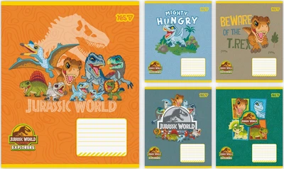 Набор тетрадей ученических Yes Jurassic World Dino А5 12 листов Клетка 25 шт (4823133109183)