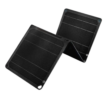 Сонячна панель 21W, USB A/C + DC, складна портативна, ETFE монокристал, для туризму, чорна