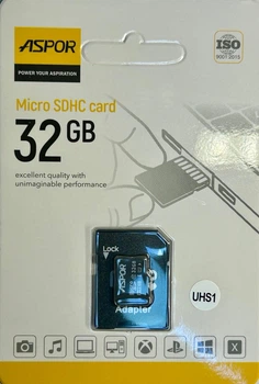 Карта памяти Aspor MicroSDHC 32GB UHS-I (Class 10)+SD adapter