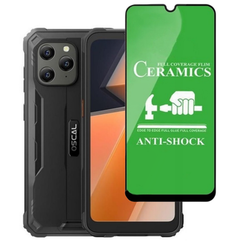 Защитное стекло-пленка Fiji Ceramics для Oscal S70 / S70 Pro полная проклейка черный