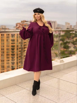 Молодежное женское платье свободного кроя Fashion 42/44 марсала