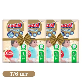 Детские подгузники-трусики 176 шт Goo.N Premium Soft размер 4 (9-14 кг)